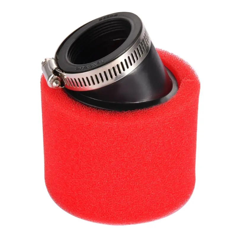 ဆိုင်ကယ် ATV ညစ်ညမ်းစက်ဘီးအတွက် 45mm Angled Foam Air Filter အနီရောင်